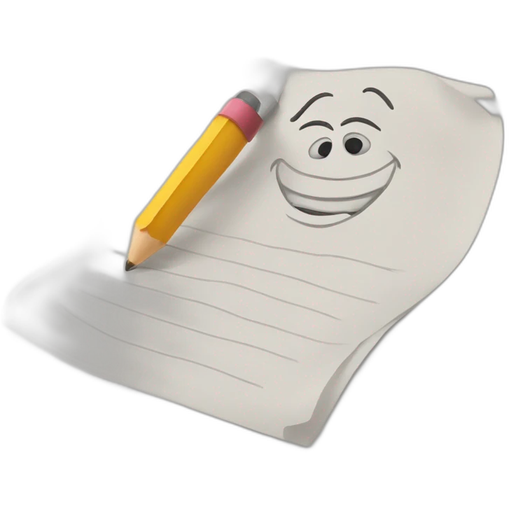 someone writing something funny on a paper emoji