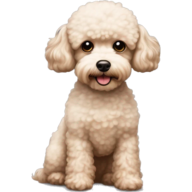 A toy poodle + bichon fraise mix breed dog emoji