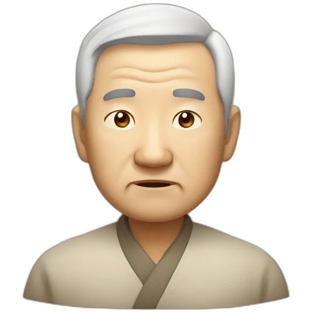 Chinese old guy looks very sleepy emoji