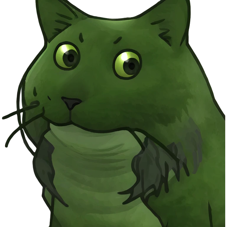 Gray long haired green eyed cat emoji