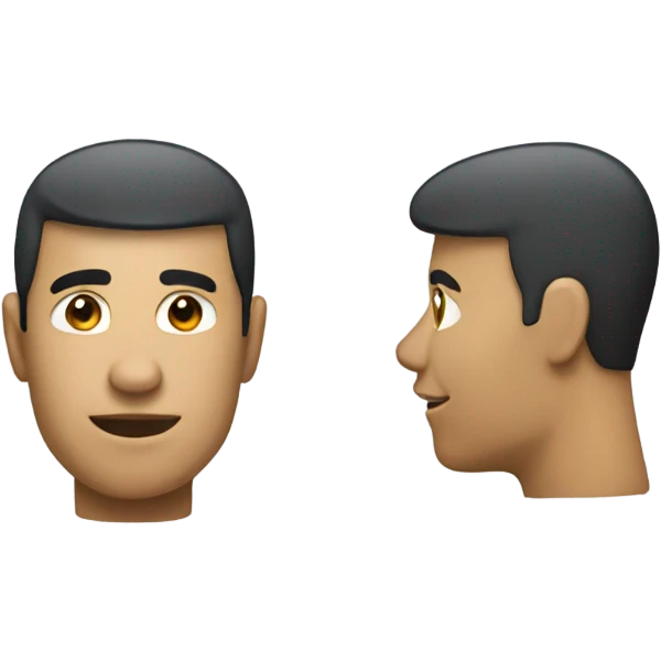 Emoji angled as a side profile looking at the side emoji