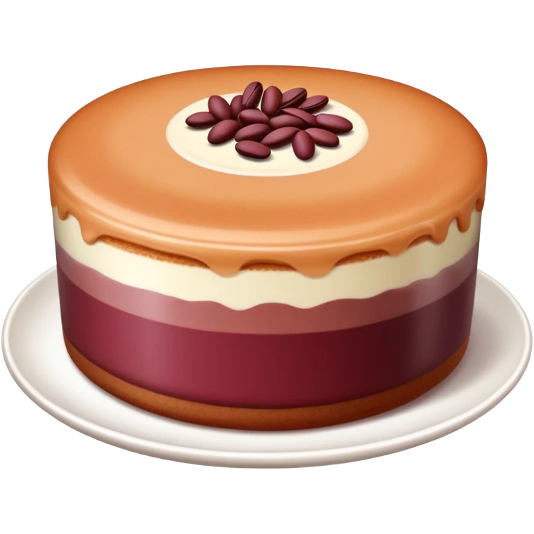 Put chai ko red bean pudding cake with muted colors emoji