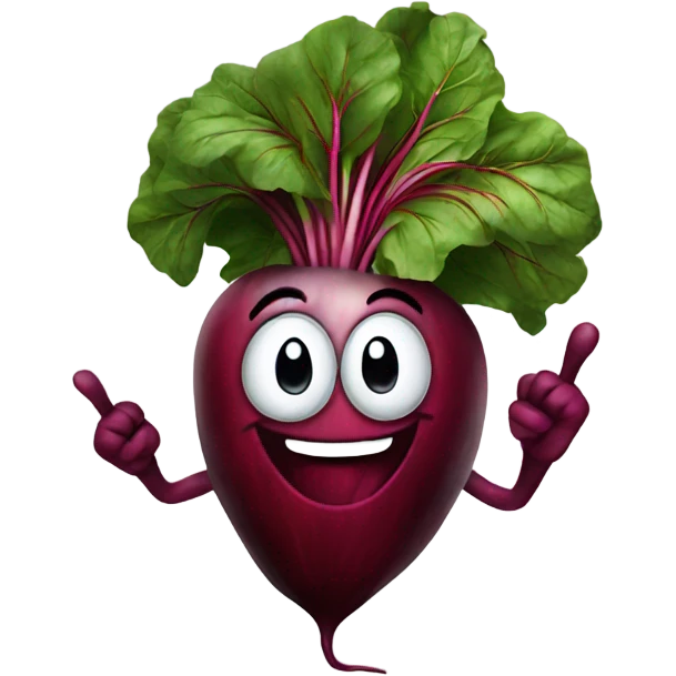 happy beetroot showing finger up emoji