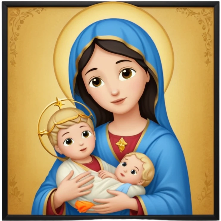 Image of the Mother of God in a frame emoji