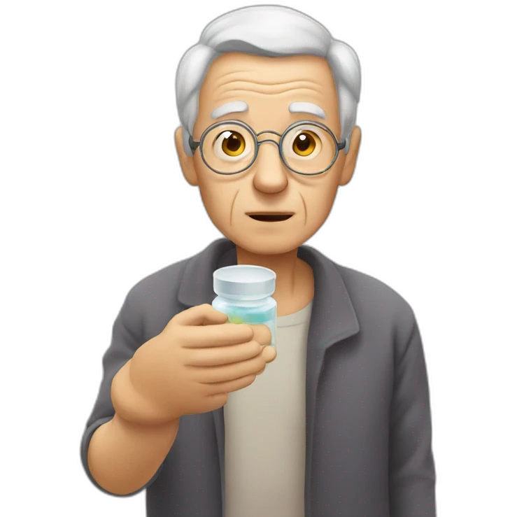 old man taking medicine emoji