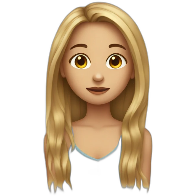 Girl that has a long hair and a acne skin  emoji