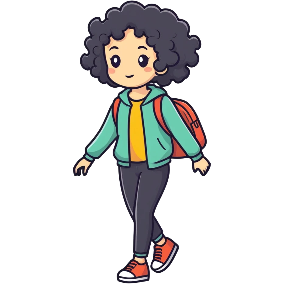 Skin walker taking over a black hair curly hair girl emoji