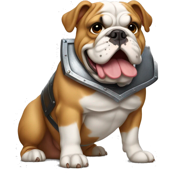 english bulldog with a shield emoji