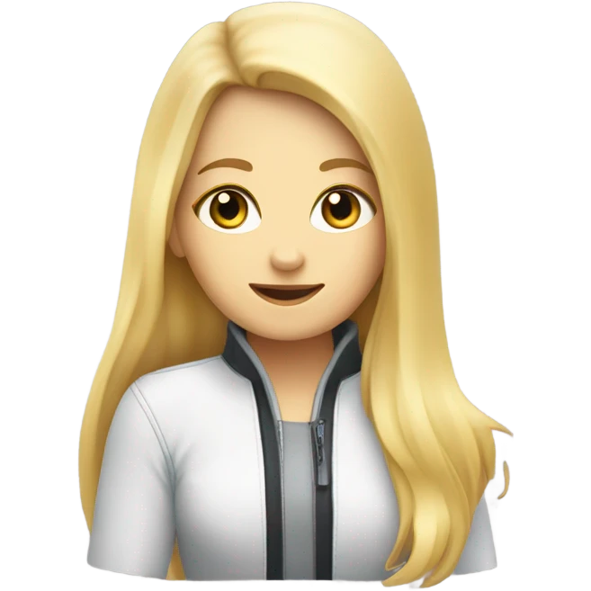 Generate an EMOJI of me (blond white girl) sitting on a rocket to display my growing career path emoji