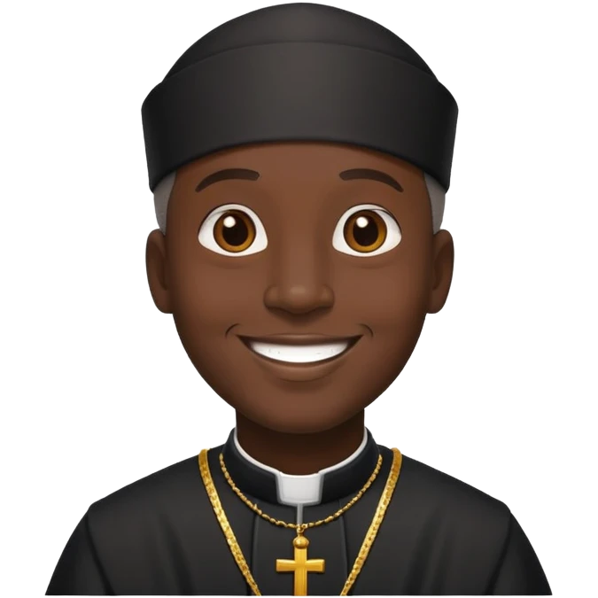 A black priest emoji