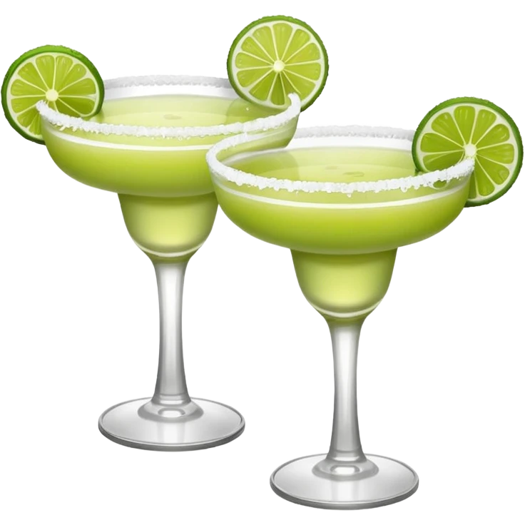 2 margaritas. one normal and one spicy. NO ICE - normal margarita glass with salt on the rim. one should be just with the margarita and the salt. the spicy one should have a small pepper inside  emoji