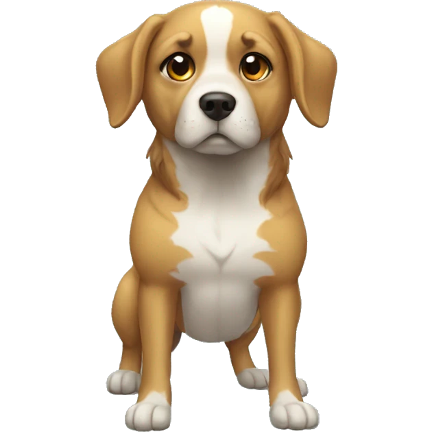 Perro con disfras de chuki emoji