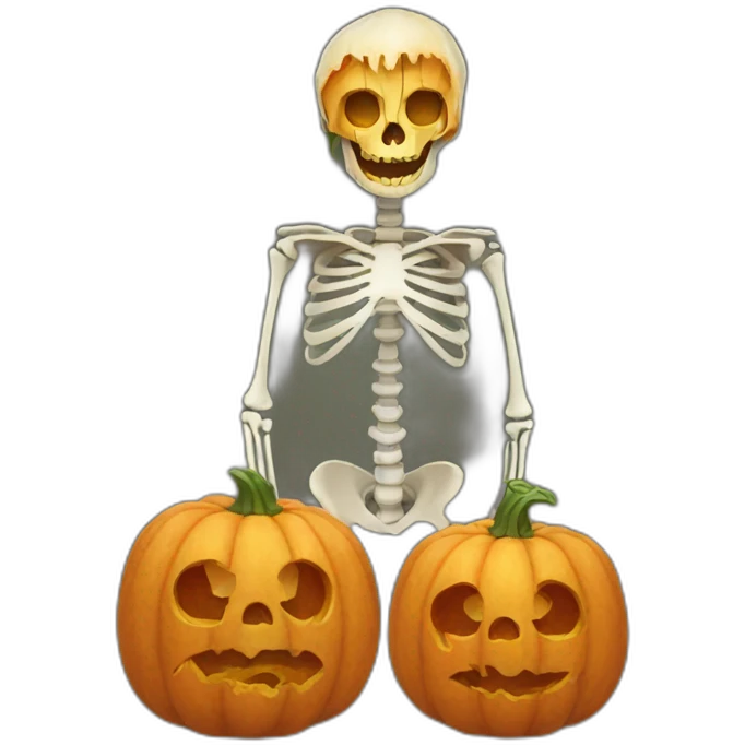 pumpkin-skeleton emoji