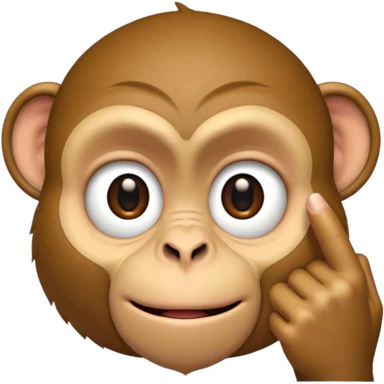 A monkey pointing is eyelid down with one finger emoji