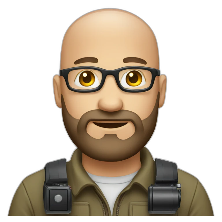bald bearded photographer emoji
