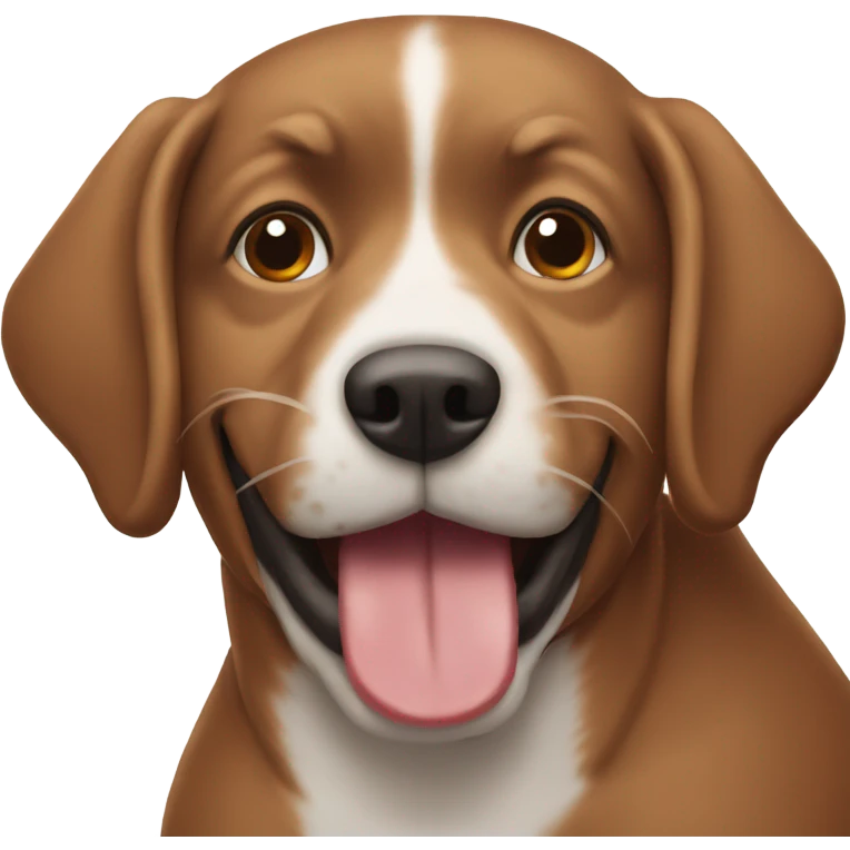 A dog who’s head is some shredded roast beef  emoji