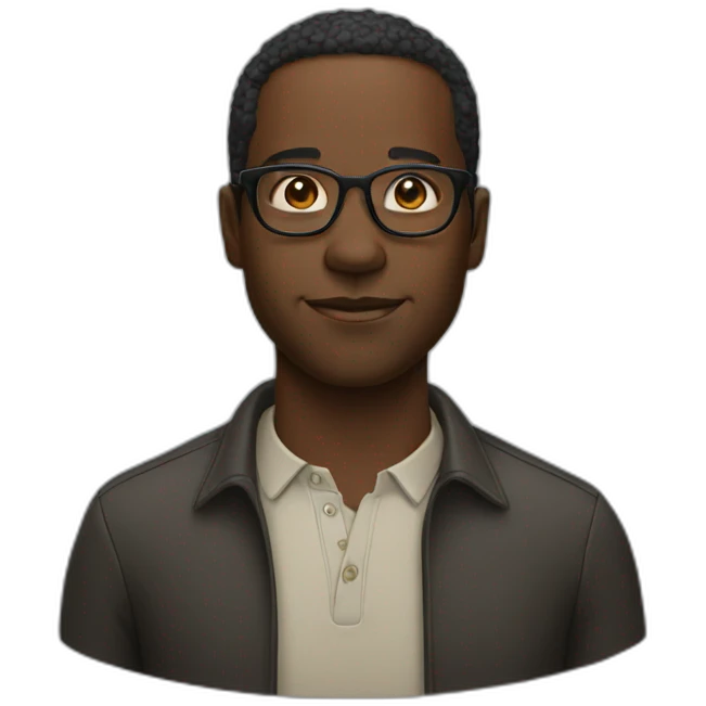 Black man with glasses emoji