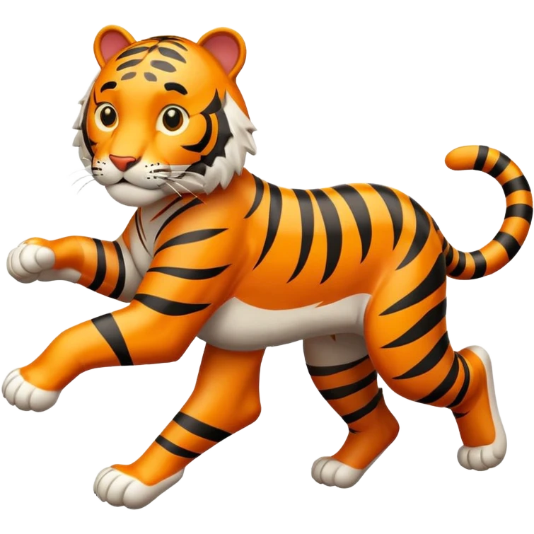 A cartoon tiger running on a track  emoji