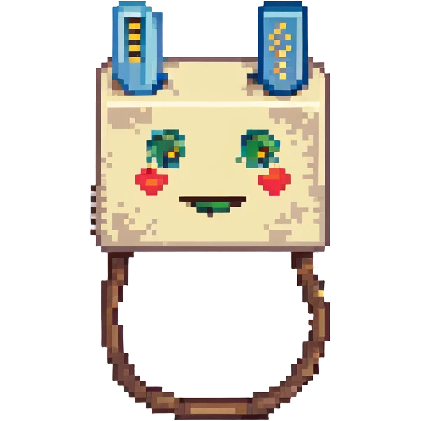 8 bit pixel art ethernet cable with RJ45 connector emoji emoji