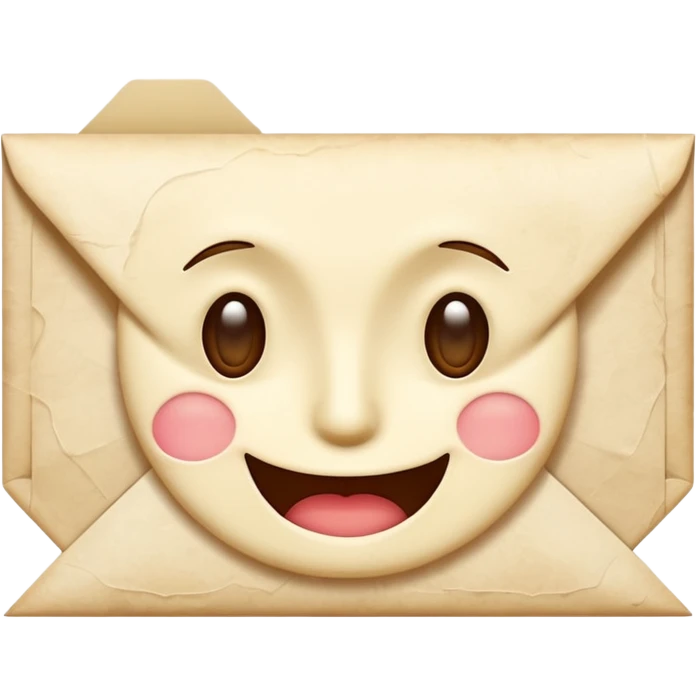 sealed envelope with a winking face representing gossip emoji