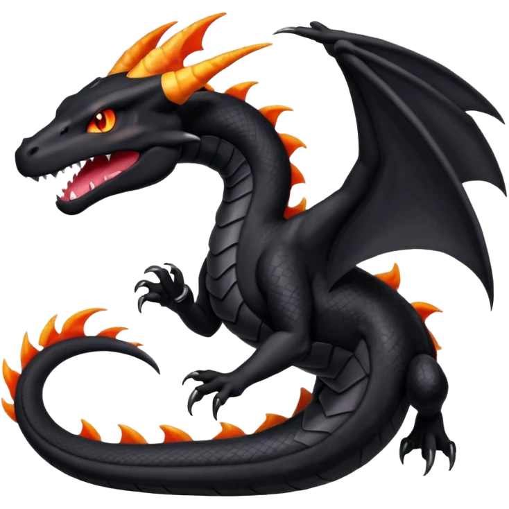 Obsidian-Black lanky elegant evil badass handsome cool beautiful Shiny-Charizard-Salazzle-Seviper-Salandit-fusion emoji