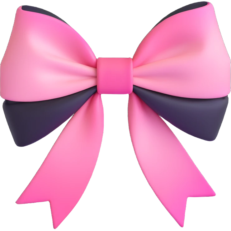 pink bow with gothic effect, pastel pink to black gradient,, remove background emoji