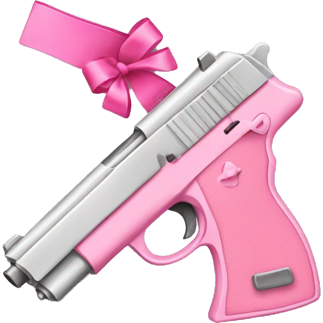 pink pistol with a pink ribbon emoji