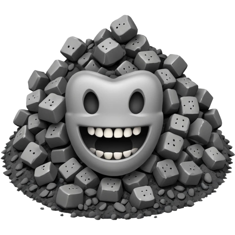 a pile of ashes with teeth emoji
