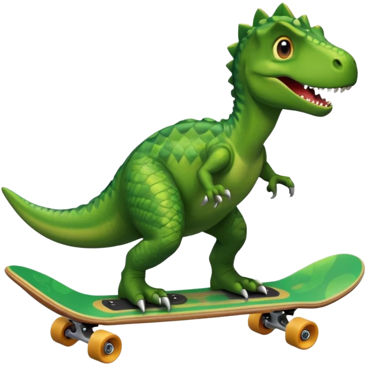 Dinosaur on a skateboard emoji