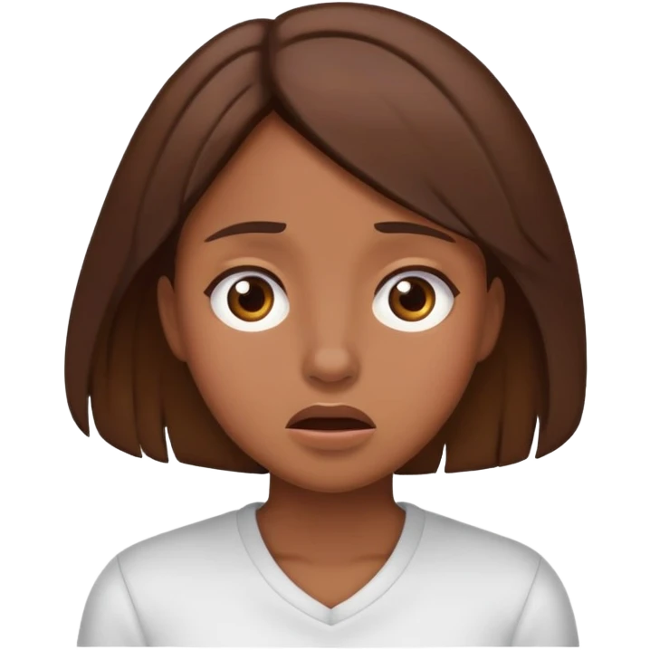 Una chica  morena de pelo estresada y agobiada por la vida   emoji
