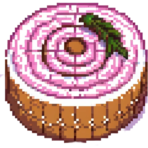 narutomaki, Japanese fish cake with pink swirl, pixel art style emoji