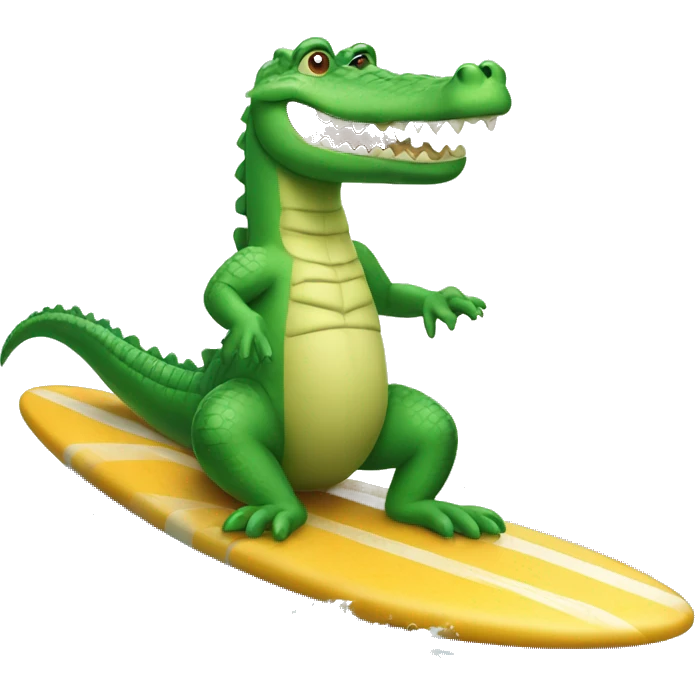 Crocodile on a surf board emoji