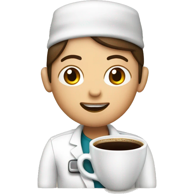 Krankenschwester trinkt Kaffee  emoji