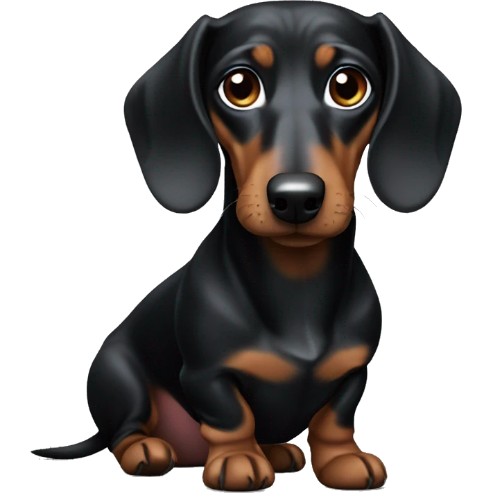 Black grey brown dachshund emoji