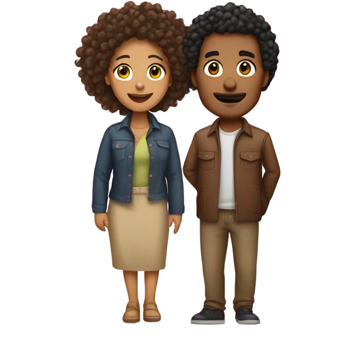 lightskin curlyhead mom and dad emoji