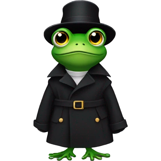 frog in a black trenchcoat emoji