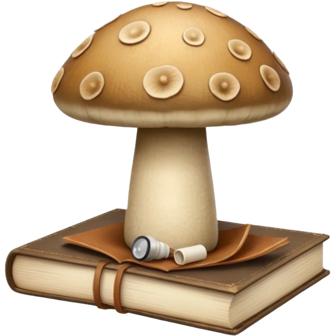 Cozy beige mushroom and book emoji