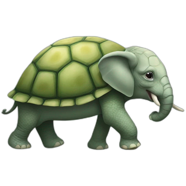 Tortue sur un éléphants emoji