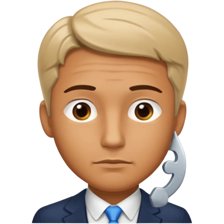 Rich man asking himself a question, thoughtful emoji