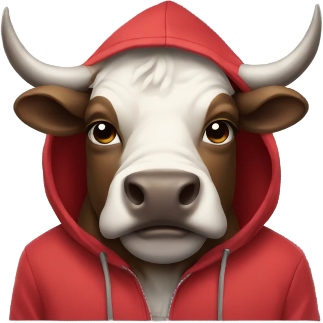 Bull wearing a hoodie emoji
