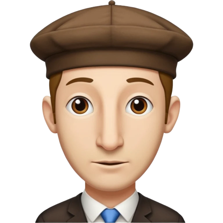 fai un uomo con il naso lungo che pende tipo vilager di Minecraft però mettigli un cappellino ebreo e le ciocche ebree ai lati emoji