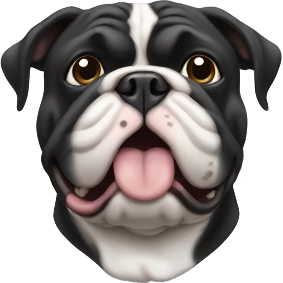 Black English bulldog emoji