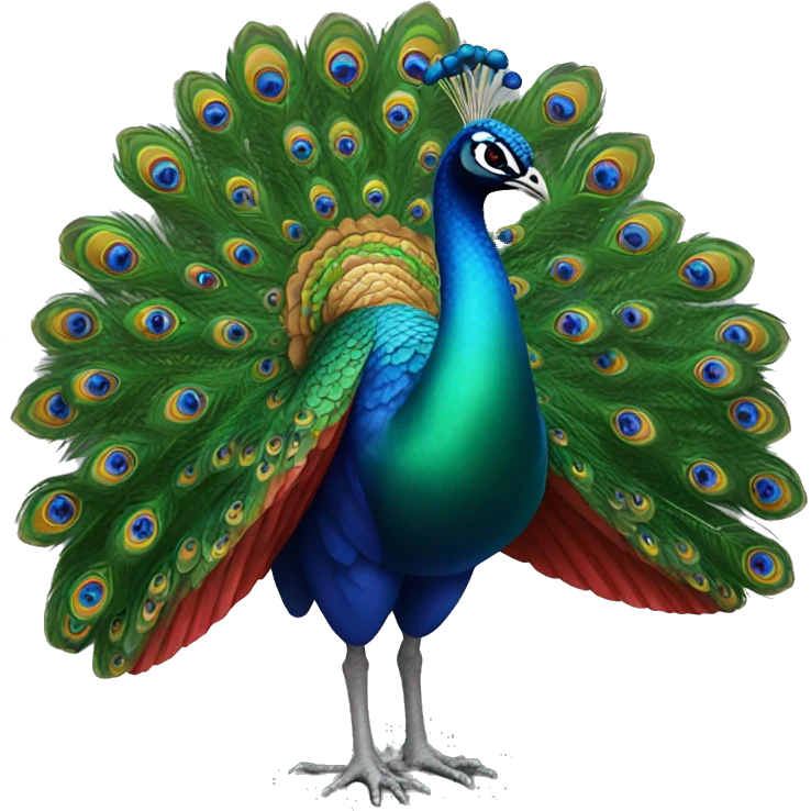Peacock with Red colour feather  emoji