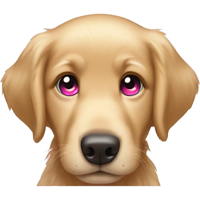 Golden retriever puppy with pink eyes  emoji