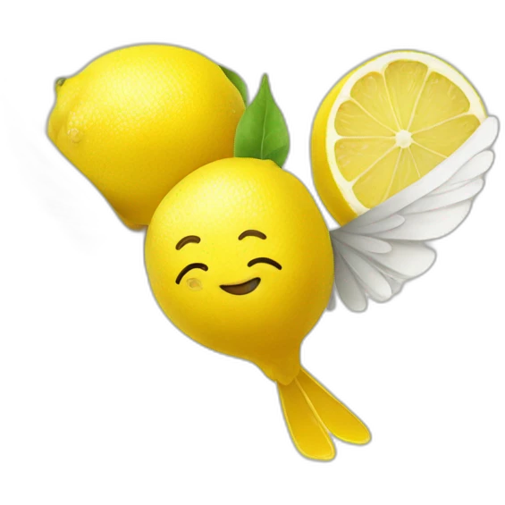 a lemon with wings emoji