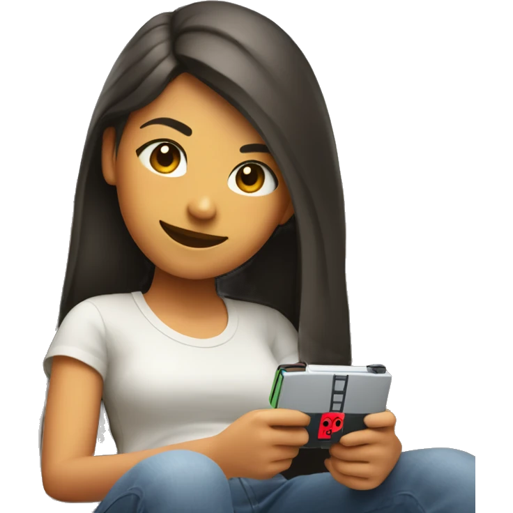 Relaxed girl with nintendo switch emoji