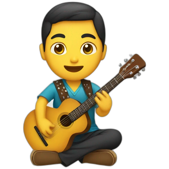 Javanese people play guitar emoji
