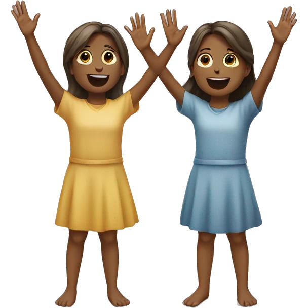 Two girls praising the Lord emoji