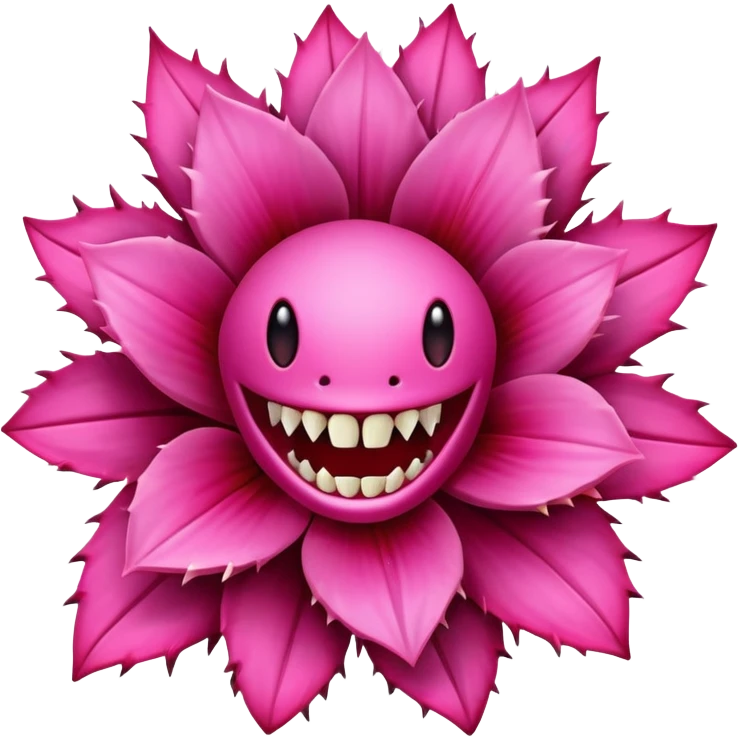  carnivorous pink flower with teeth emoji