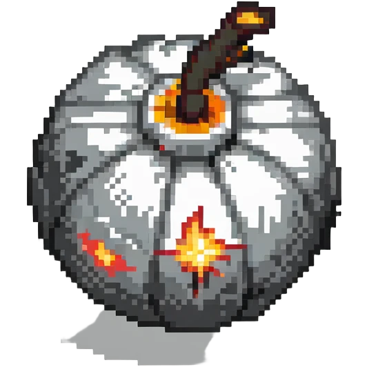 grayish black bomb power up without fuse emoji